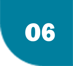 A blue background with the number six in white.