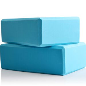 Two blue blocks stacked on top of each other.