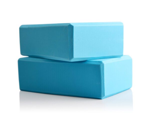 Two blue blocks stacked on top of each other.